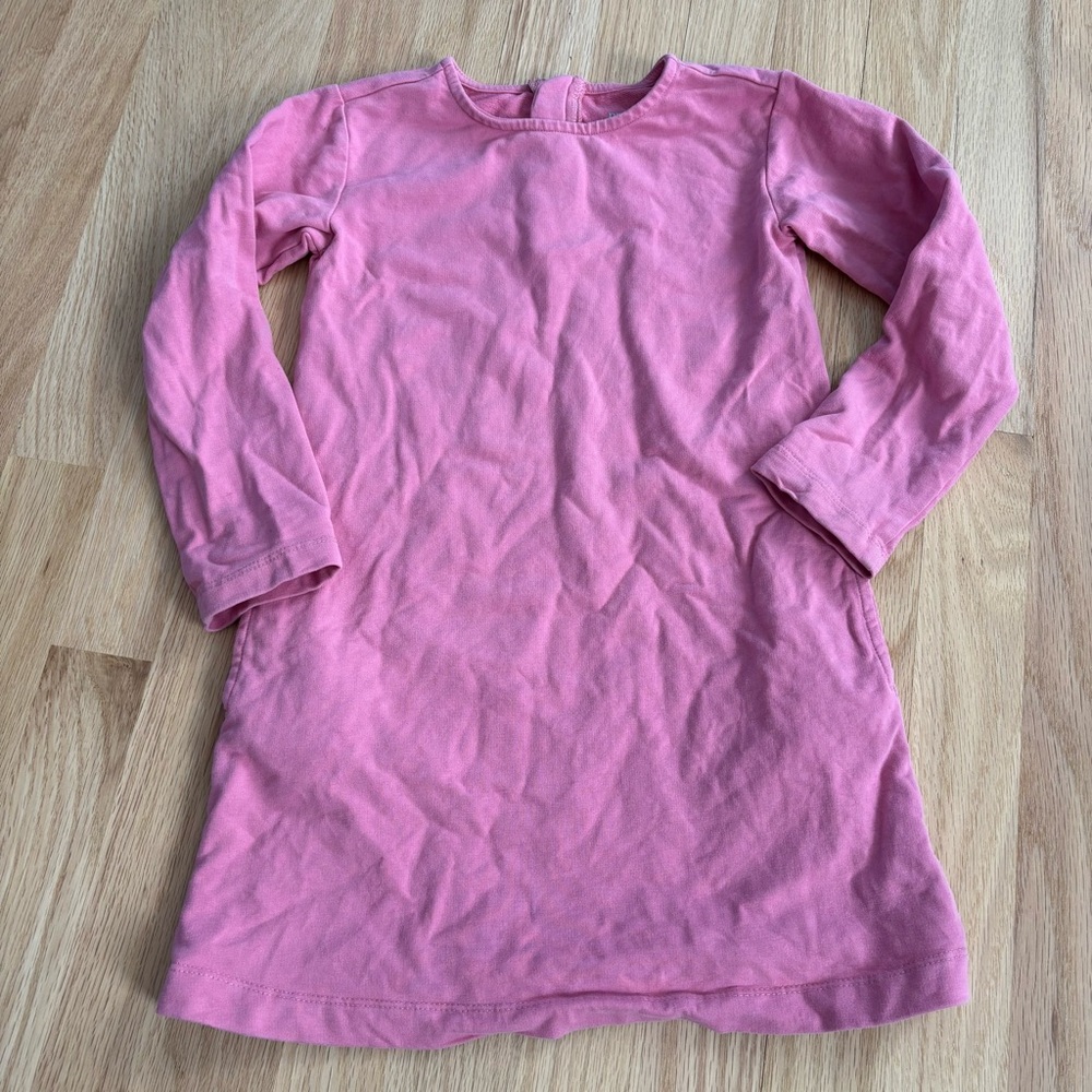 Primary Kids Pink Long Sleeve Cozy Dress, Sz 4-5